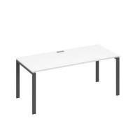 А4 А1 026 БП (Белый премиум/Антрацит) Стол письменный на металлокаркасе UNO