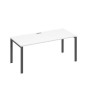 А4 А1 026 БП (Белый премиум/Антрацит) Стол письменный на металлокаркасе UNO