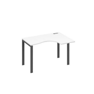 А4 А1 032 БП (Белый премиум/Антрацит) Стол эргономичный правый "Классика" на металлокаркасе UNO