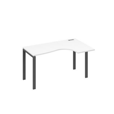 А4 А1 034 БП (Белый премиум/Антрацит) Стол эргономичный правый "Классика" на металлокаркасе UNO