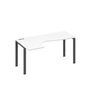 А4 А1 035 БП (Белый премиум/Антрацит) Стол эргономичный левый "Классика" на металлокаркасе UNO