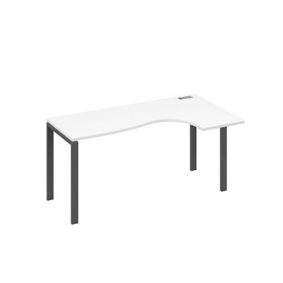 А4 А1 036 БП (Белый премиум/Антрацит) Стол эргономичный правый "Классика" на металлокаркасе UNO