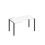 А4 А1 043 БП (Белый премиум/Антрацит) Стол эргономичный левый "Классика" на металлокаркасе UNO