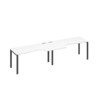 А4 А1 045-2 БП (Белый премиум/Антрацит) Рабочая станция UNO 2х160 столы Классика эргономичные