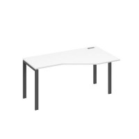 А4 А1 056 БП (Белый премиум/Антрацит) Стол эргономичный правый "Техно" на металлокаркасе UNO