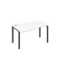 А4 А1 063 БП (Белый премиум/Антрацит) Стол эргономичный левый "Техно" на металлокаркасе UNO