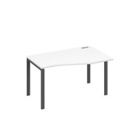 А4 А1 064 БП (Белый премиум/Антрацит) Стол эргономичный правый "Техно" на металлокаркасе UNO