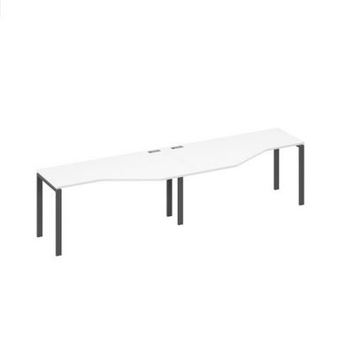 А4 А1 065-2 БП (Белый премиум/Антрацит) Рабочая станция опоры UNO столы 2х160 со столами Техно