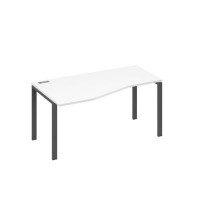 А4 А1 065 БП (Белый премиум/Антрацит) Стол эргономичный левый "Техно" на металлокаркасе UNO