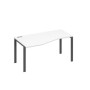 А4 А1 065 БП (Белый премиум/Антрацит) Стол эргономичный левый "Техно" на металлокаркасе UNO