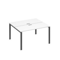 А4 А1 171 БП (Белый премиум/Антрацит) Рабочая станция на каркасе UNO столы 2х140