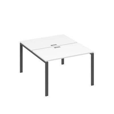 А4 А1 173 БП (Белый премиум/Антрацит) Рабочая станция на каркасе UNO столы 2х120