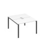 А4 А1 173 БП (Белый премиум/Антрацит) Рабочая станция на каркасе UNO столы 2х120