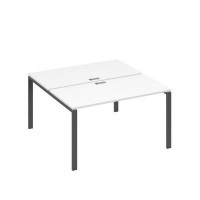 А4 А1 174 БП (Белый премиум/Антрацит) Рабочая станция на каркасе UNO столы 2х140
