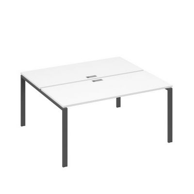 А4 А1 175 БП (Белый премиум/Антрацит) Рабочая станция на каркасе UNO столы 2х160