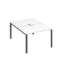 А4 А1 176 БП (Белый премиум/Антрацит) Рабочая станция на каркасе UNO столы 2х120