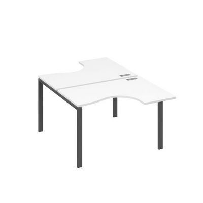 А4 А1 180 БП (Белый премиум/Антрацит) Рабочая станция опоры UNO столы 2х120 Классика
