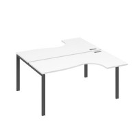 А4 А1 182 БП (Белый премиум/Антрацит) Рабочая станция опоры UNO столы 2х160 Классика