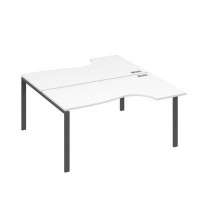 А4 А1 185 БП (Белый премиум/Антрацит) Рабочая станция опоры UNO столы 2х160 Классика