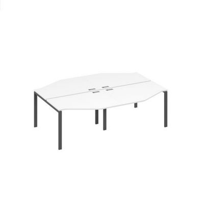 А4 А1 186-2 БП (Белый премиум/Антрацит) Рабочая станция каркас UNO столы 4х120 Техно