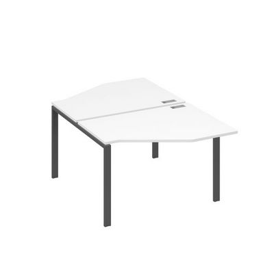 А4 А1 186 БП (Белый премиум/Антрацит) Рабочая станция опоры UNO со столами Техно 2х120