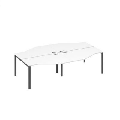 А4 А1 187-2 БП (Белый премиум/Антрацит) Рабочая станция каркас UNO столы 4х140 Техно