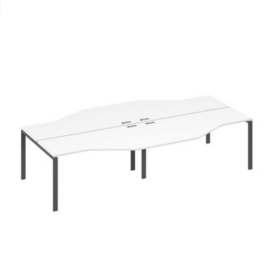 А4 А1 188-2 БП (Белый премиум/Антрацит) Рабочая станция каркас UNO столы 4х160 Техно