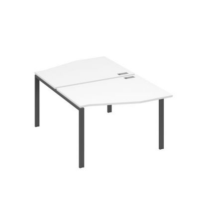 А4 А1 189 БП (Белый премиум/Антрацит) Рабочая станция каркас UNO столы 2х120 Техно
