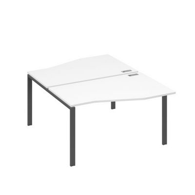 А4 А1 190 БП (Белый премиум/Антрацит) Рабочая станция каркас UNO столы 2х140 Техно
