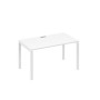 А4 Б1 024 БП (Белый премиум/Белый) Стол письменный на металлокаркасе UNO