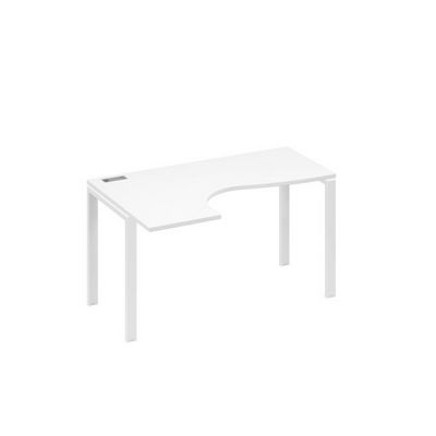 А4 Б1 033 БП (Белый премиум/Белый) Стол эргономичный левый "Классика" на металлокаркасе UNO