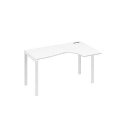 А4 Б1 034 БП (Белый премиум/Белый) Стол эргономичный правый "Классика" на металлокаркасе UNO