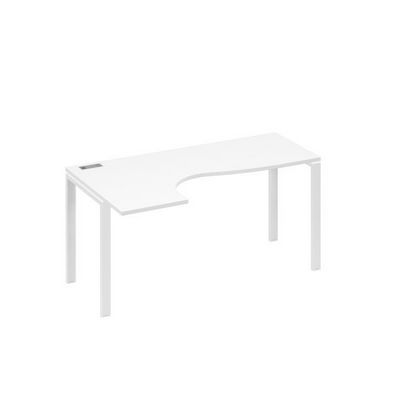А4 Б1 035 БП (Белый премиум/Белый) Стол эргономичный левый "Классика" на металлокаркасе UNO