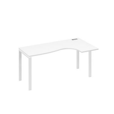 А4 Б1 036 БП (Белый премиум/Белый) Стол эргономичный правый "Классика" на металлокаркасе UNO