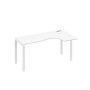 А4 Б1 036 БП (Белый премиум/Белый) Стол эргономичный правый "Классика" на металлокаркасе UNO