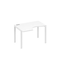 А4 Б1 041 БП (Белый премиум/Белый) Стол эргономичный левый "Классика" на металлокаркасе UNO