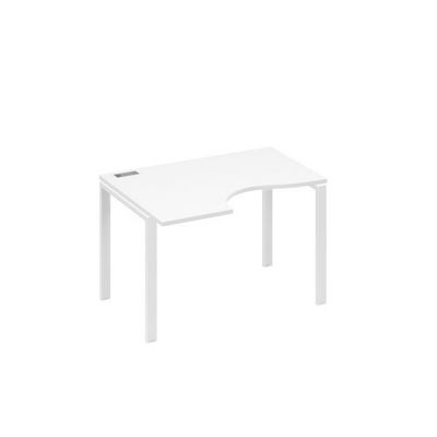 А4 Б1 041 БП (Белый премиум/Белый) Стол эргономичный левый "Классика" на металлокаркасе UNO