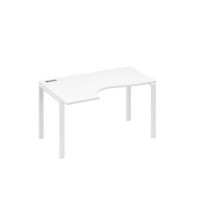 А4 Б1 043 БП (Белый премиум/Белый) Стол эргономичный левый "Классика" на металлокаркасе UNO