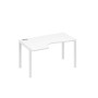 А4 Б1 043 БП (Белый премиум/Белый) Стол эргономичный левый "Классика" на металлокаркасе UNO