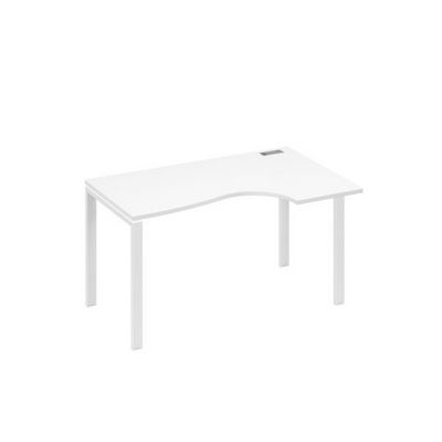 А4 Б1 044 БП (Белый премиум/Белый) Стол эргономичный правый "Классика" на металлокаркасе UNO
