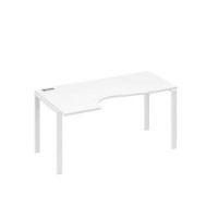 А4 Б1 045 БП (Белый премиум/Белый) Стол эргономичный левый "Классика" на металлокаркасе UNO