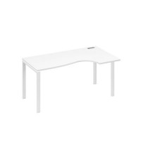 А4 Б1 046 БП (Белый премиум/Белый) Стол эргономичный правый "Классика" на металлокаркасе UNO