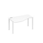 А4 Б1 053 БП (Белый премиум/Белый) Стол эргономичный левый "Техно" на металлокаркасе UNO
