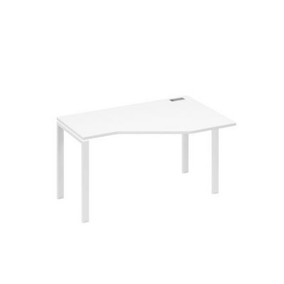 А4 Б1 054 БП (Белый премиум/Белый) Стол эргономичный правый "Техно" на металлокаркасе UNO