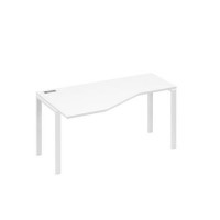 А4 Б1 055 БП (Белый премиум/Белый) Стол эргономичный левый "Техно" на металлокаркасе UNO