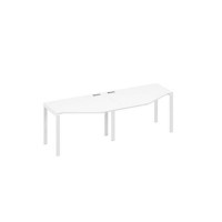 А4 Б1 061-2 БП (Белый премиум/Белый) Рабочая станция опоры UNO столы 2х120 со столами Техно