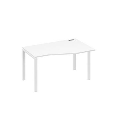 А4 Б1 064 БП (Белый премиум/Белый) Стол эргономичный правый "Техно" на металлокаркасе UNO