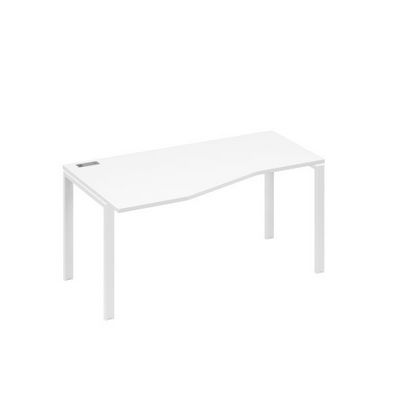 А4 Б1 065 БП (Белый премиум/Белый) Стол эргономичный левый "Техно" на металлокаркасе UNO