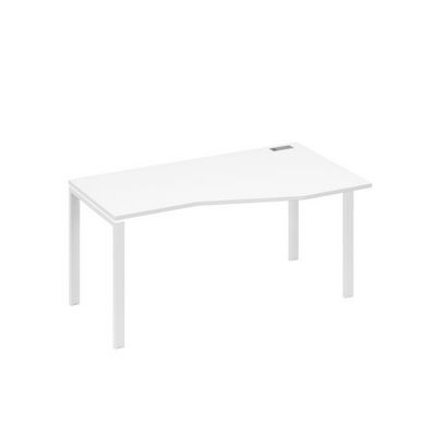 А4 Б1 066 БП (Белый премиум/Белый) Стол эргономичный правый "Техно" на металлокаркасе UNO