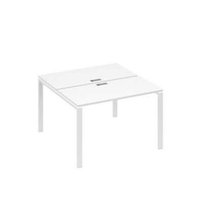 А4 Б1 170 БП (Белый премиум/Белый) Рабочая станция на каркасе UNO столы 2х120